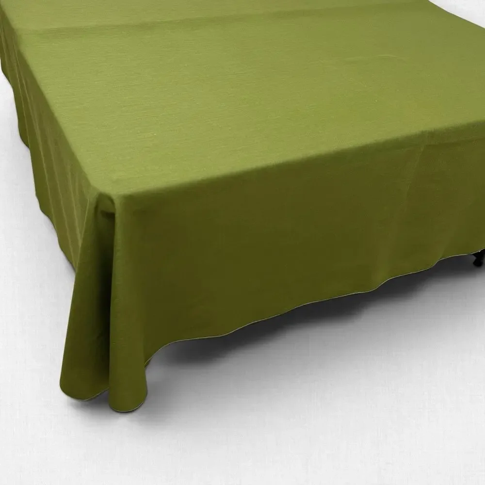Olive Green Tablecloth Napkin Set Oblong 85x58 Farmhouse Dinner 6 Matching 17x17
